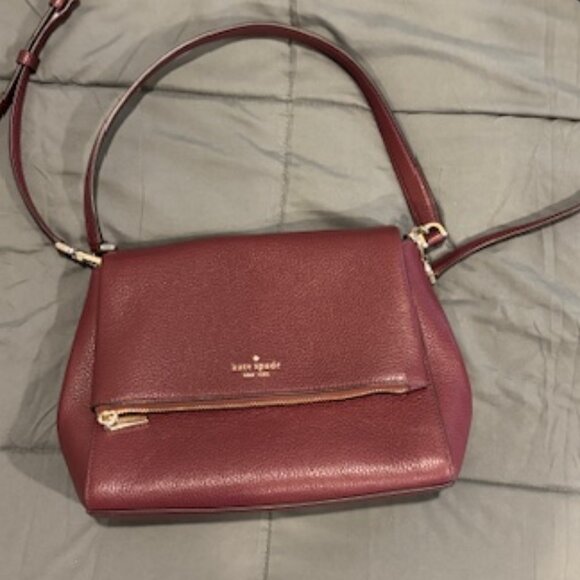 kate spade Handbags - Kate Spade Burgundy Medium Flap Shoulder Bag with Adjustable Strap